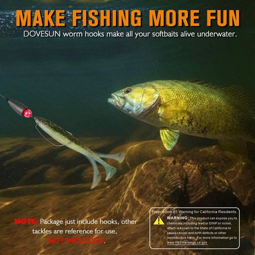Dovesun EWG Offset Worm Hooks for Bass Fishing 100PCS/50PCS Texas Rig Hooks for Freshwater Saltwater 3/0 * 50PCS