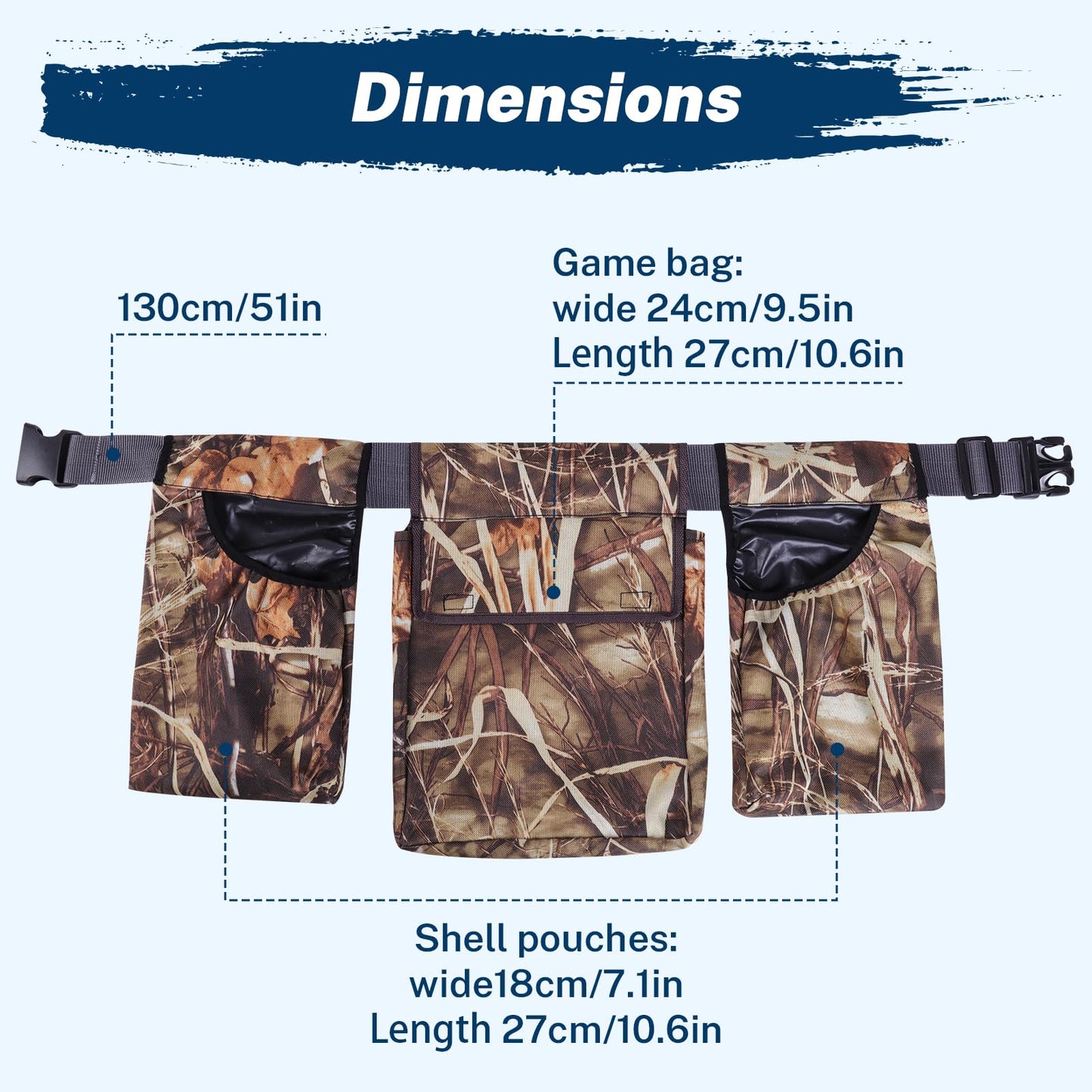 FAMJOALE Hunting Dove Belt, Adjustable Dove Belts with Game Pouch Shell Bags, Dove Gear Field and Shooting Game Bag, Hunting Accessories