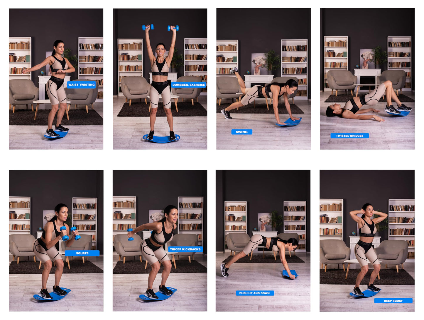 FITIUM Balance Boards Yoga, Fitness Board, Workout Balance Board Sports, Twist Board for Workout, Gym Sports, Balancing Exercises, Dancers, Stability Training Twisting, Exercise Abs Arms Legs,Blue