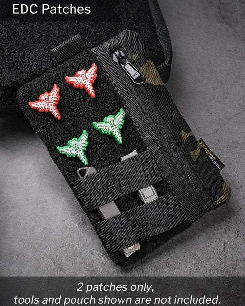 VIPERADE VAP2 EDC Patches, EDC Pouch Patch, Tactical Gear Patch, Decorative Patches for Pouch, Bag（2Pcs (Orange)