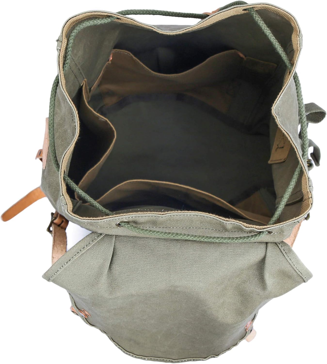 Gootium Canvas Backpack - Vintage Military Rucksack Travel Dayack, Green