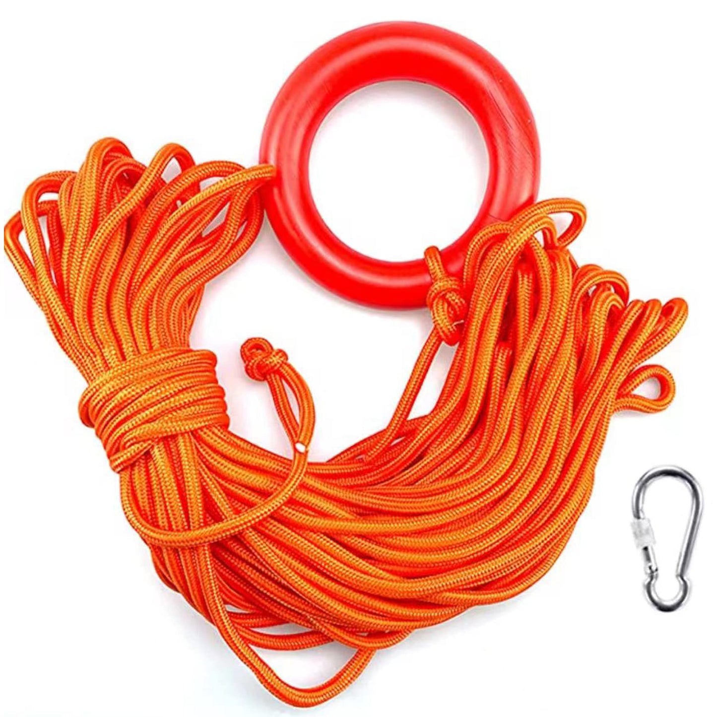 Life Ring 28" Boat Throw Rings,Life Rings with Reflective Tape & Grab Lines, Orange Life Ring for Boats,Outdoor Professional Water Life Rings, with Orange Grab Lines (8mm×20m)