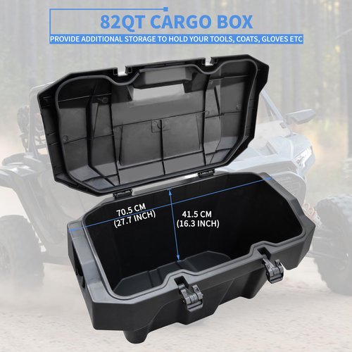 UTVSXPERT 82QT Forward Cargo Storage Box for Polaris RZR XP/XP 4 1000, Waterproof Poly Forward Cargo Storage Bin for Polaris RZR 1000 Accessories, Replace #2889611