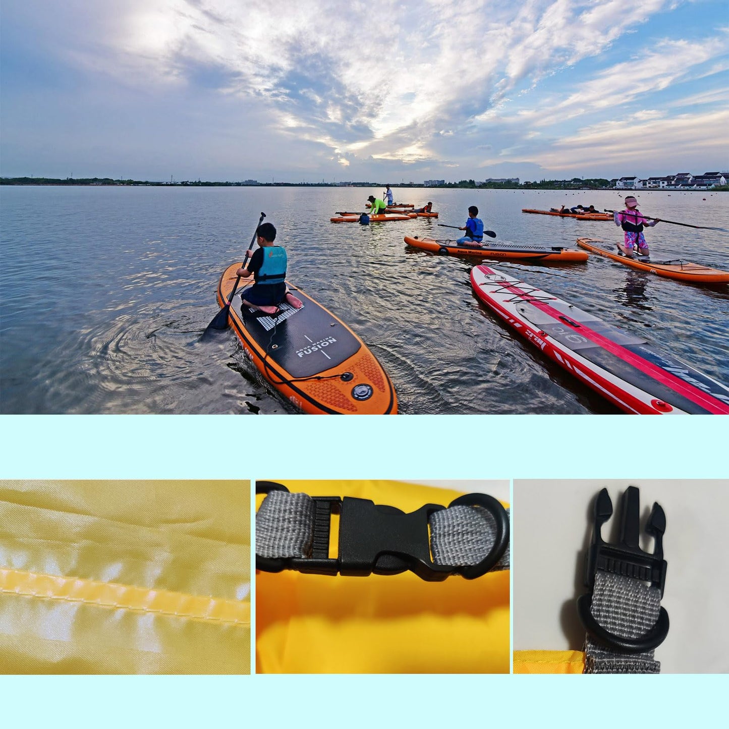 Sanpierazaar Dry Bags Waterproof, Ultralight Dry Sack, 10L/20L/40L/70L Waterproof Bags,Roll Top Sack for Kayaking, Beach, Rafting, Boating, Hiking, Camping,Swimming (Yellow, 40L)