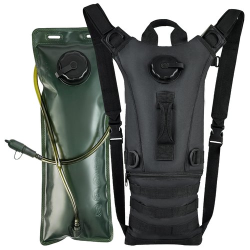 Zavothy Tactical Molle Hydration Backpack with 3L Water Bladder Water Backpack Hydration Pack for Cycling Running Biking Hiking Backpack Black