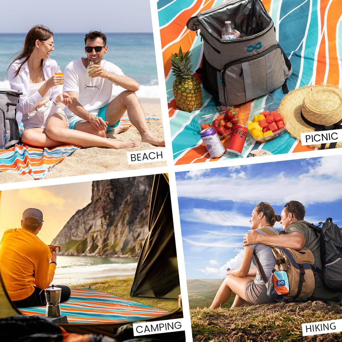 Everlasting Comfort Beach Blanket Bundle - Enjoy Sunny Days with Large, Sandproof Mats for Picnics and Beach Trips