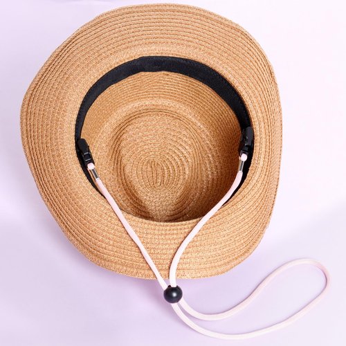 Sucrain 5 Pieces Adjustable Hat Strap Clips Hat Chin Cord for Golfing, Fishing, Boating Black