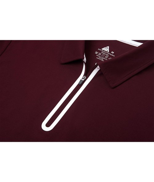 V VALANCH Wine Red Polo Shirt for Men Athletic Collared Tennis T-Shirt Long Sleeve Golf Shirt(Burgundy)