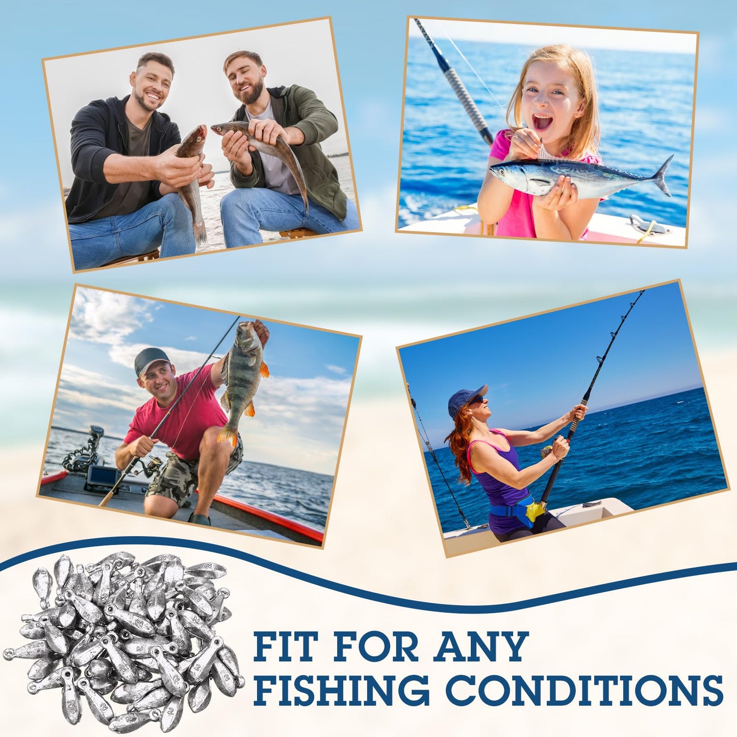 Glimin 72 Pcs Bank Sinker Fishing Weights Sinkers Bank Weights for Ocean Saltwater Freshwater Surf Bass Catfishing Fishing Casting Gear Tackle(2 oz)