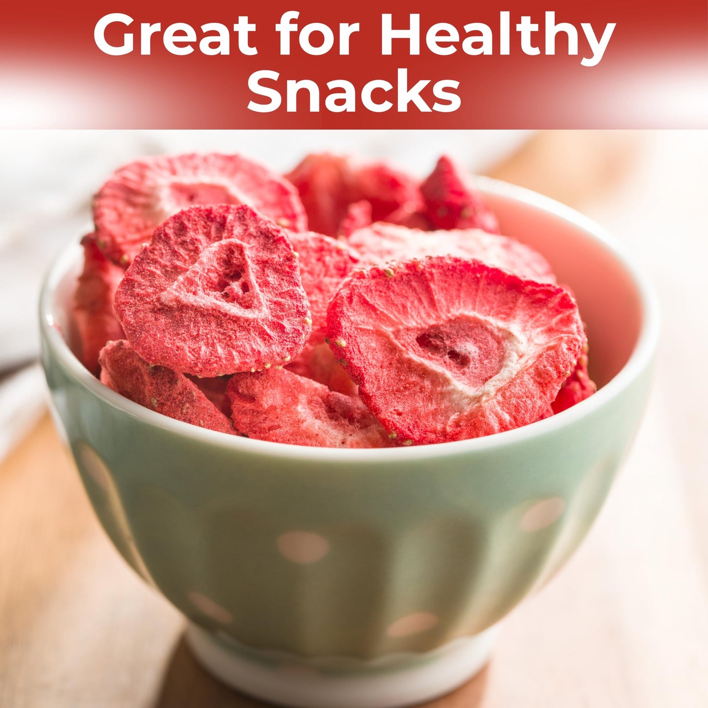 Anna and Sarah Freeze Dried Slice Strawberries 4 Oz, 100% Natural Sliced Fruit, Great for Healthy Snacks, Smoothies or Trail Mix, NO Added Sugar or Preservatives, Gluten-Free and Good for Vegan