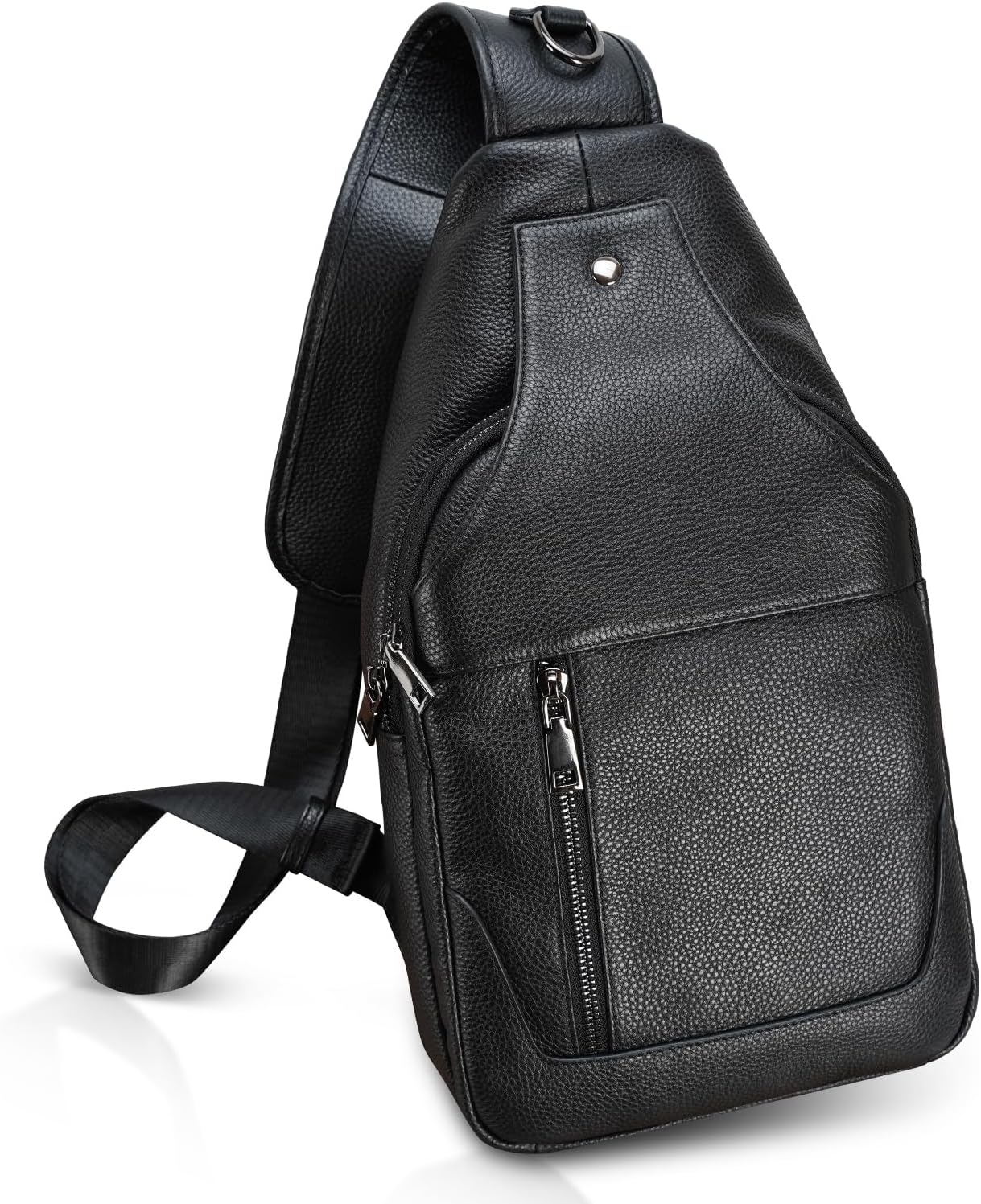 Full Grain Leather Crossbody Sling Bag Chest Backpack Outdoor Travel Hiking Sports Daypacks