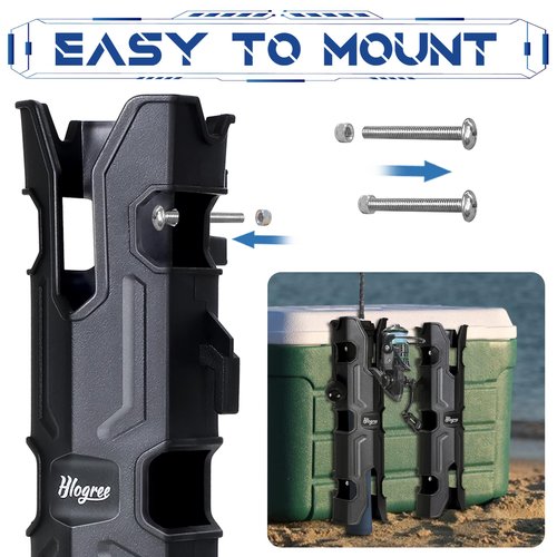 MECHA-X 4PCS Rod Holder for Boat,Wall Mounted Boat Rod Holders for Fishing,Fishing Tube Rod Holder for Boats,Garage,Cooler,Trailer,Pole Holders Side Mount for Storage with Scews & 8 Ball Bungees