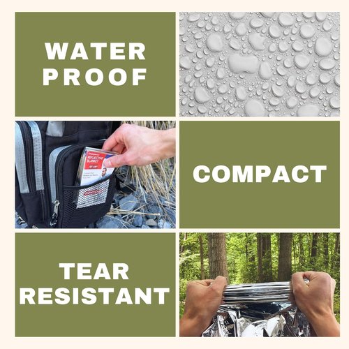 Emergency Mylar Blanket 5-Pack | Thermal Reflective Survival Blankets 52”x84” for Camping & Hiking