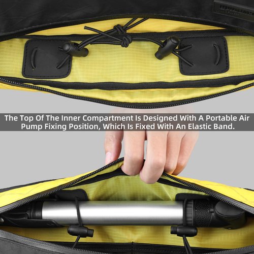 Rhinowalk Bike Frame Bag Waterproof Bike Triangle Bag 1.8L Bicycle Pouch Under Tube Bag Professional Cycling Accessories(M)-Black