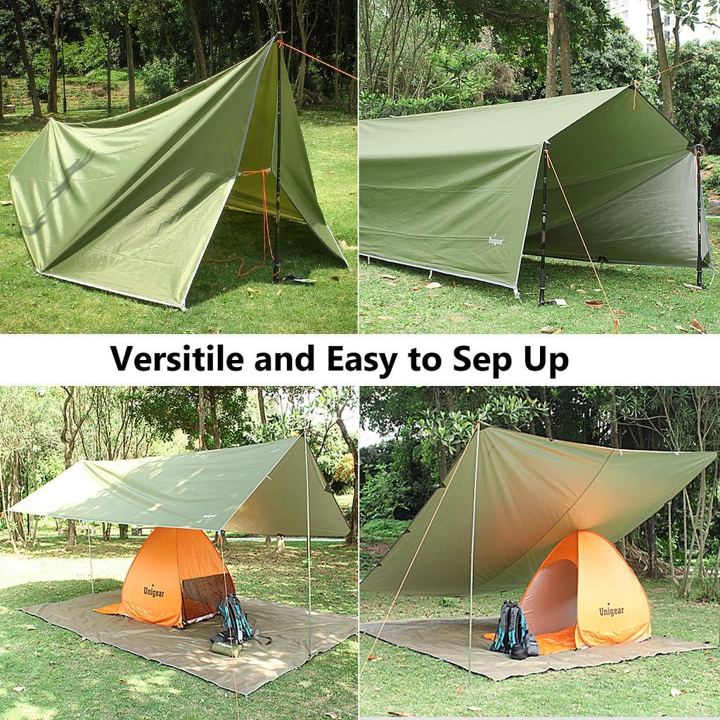 Unigear Hammock Rain Fly, 16.4/14.4/13/10ft Camping Tarp, UV Protection & Waterproof & Lightweight for Camping, Backpacking and Outdoor Adventure (Brown,10 * 10ft)