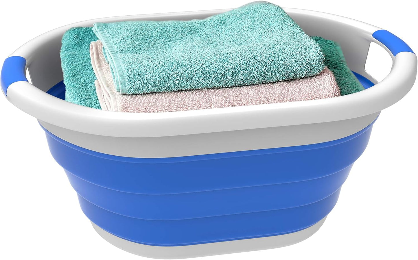 Trademark Home Collection Wakeman 75-CMP1062 Outdoors Collapsible Wash Basin, Dish Tub, Ice Bucket, Portable Basket & Comfort Handles for Camping, Tailgating, More (Gray), 24.25” x 12.5” x 11”