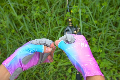 BRILISLE Fishing Gloves for Women UPF 50+, Sun Uv Protection Fingerless Anti-Slip Gloves for Kayaking Paddling Hiking Sailing Rowing Driving Canoeing PIM