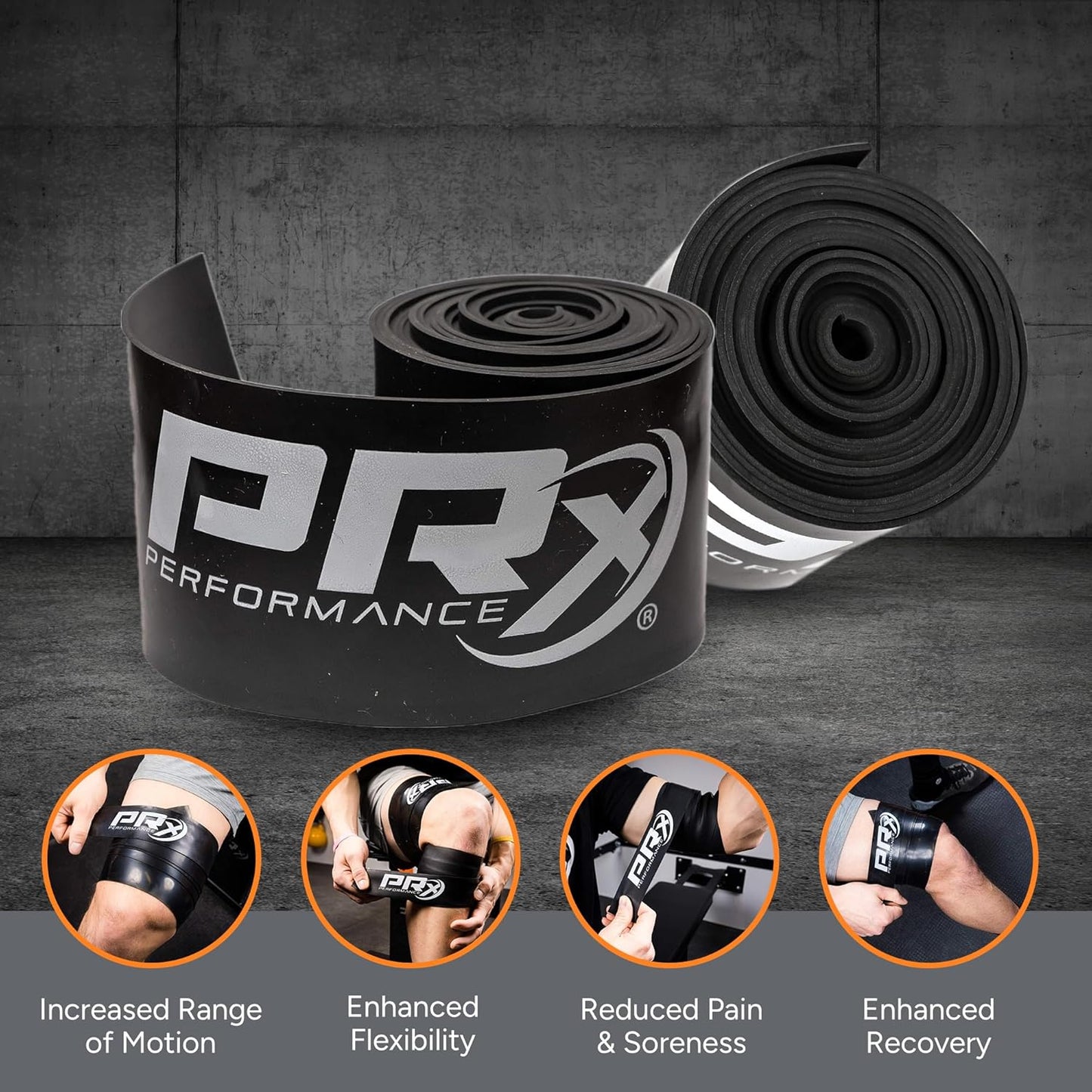 PRx Performance Compression Floss Band for Muscle Recovery & Mobility - 1mm Gym Strap for Improved Circulation & Reduced Soreness