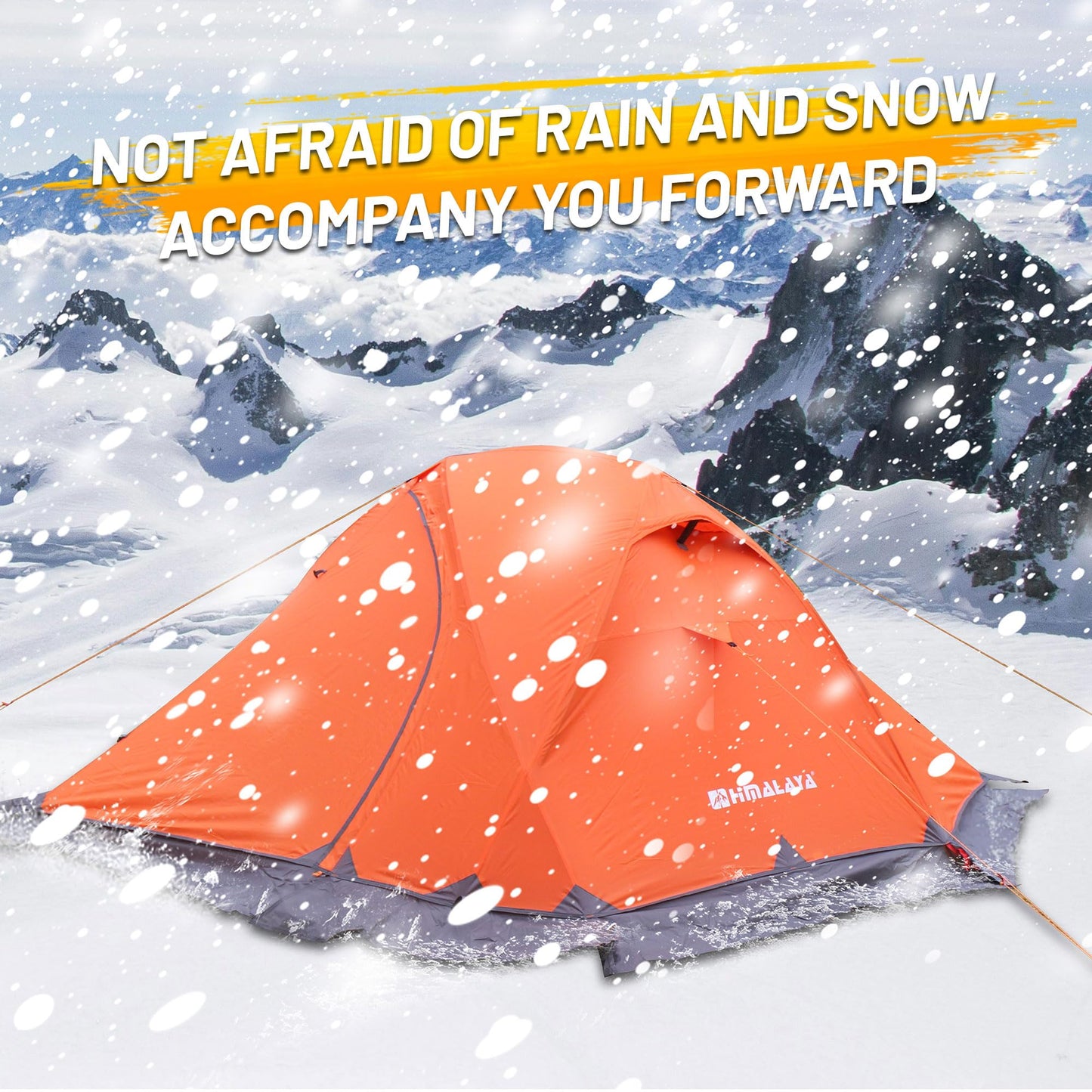 2 Person 4 Season Tent, Winter Camping Tent Ultralight Waterproof Camping Tent PU8000mm Easy Set Up for Winter, Cold Weather Outdoor Camping Hiking Family Mountaineering