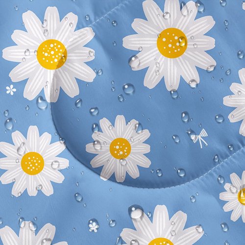 Datura home Kids Sleeping Bag for Boys,Daisy Blue-Lightweight Warm Outdoor Indoor-Waterproof Cold Weather Resistant Sleeping Bag for Camping Hiking(Daisy 32"*90")