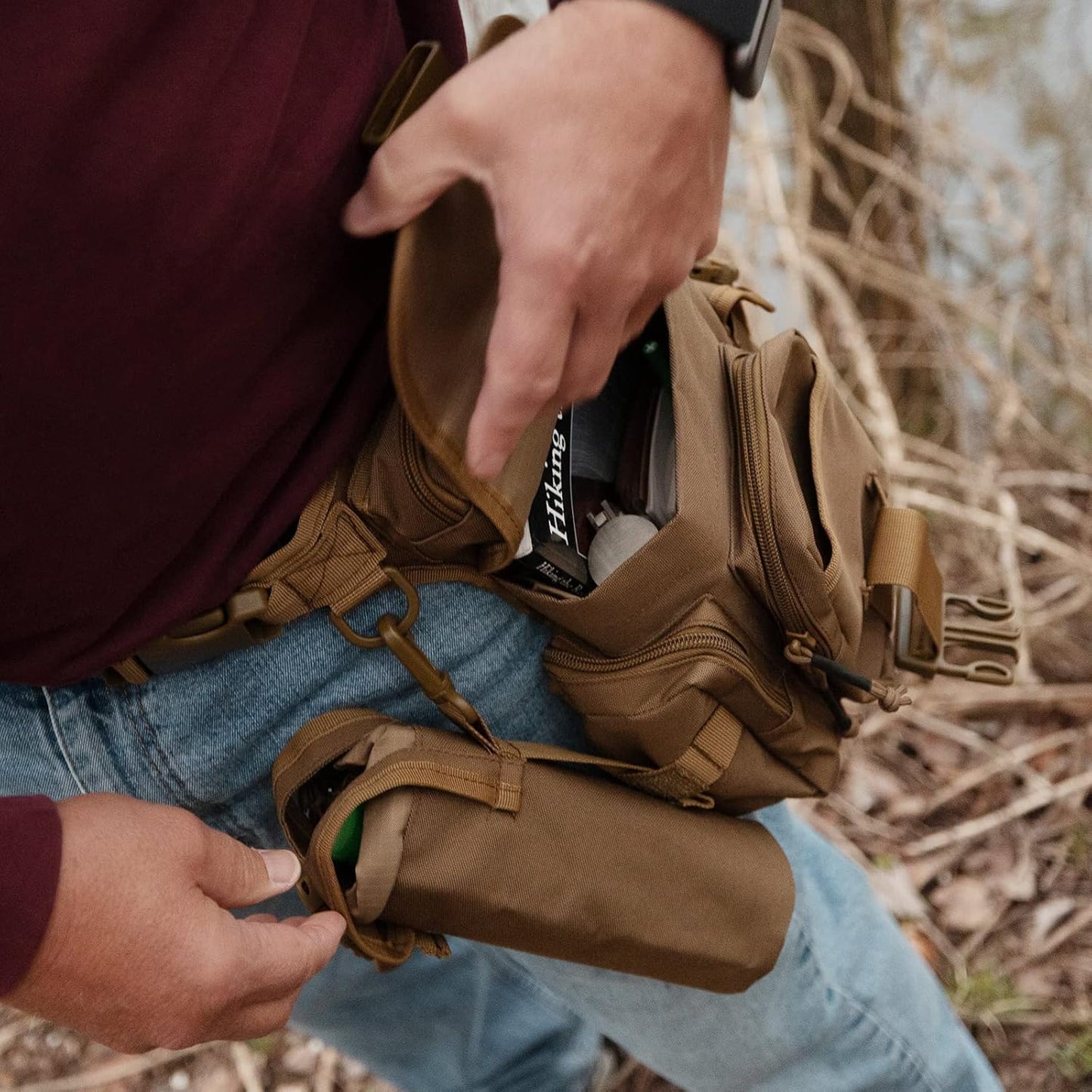 Waterproof Military Tactical Drop Leg Pouch Bag Type B Cross Over Leg Rig Outdoor Bike Cycling Hiking Thigh Bag