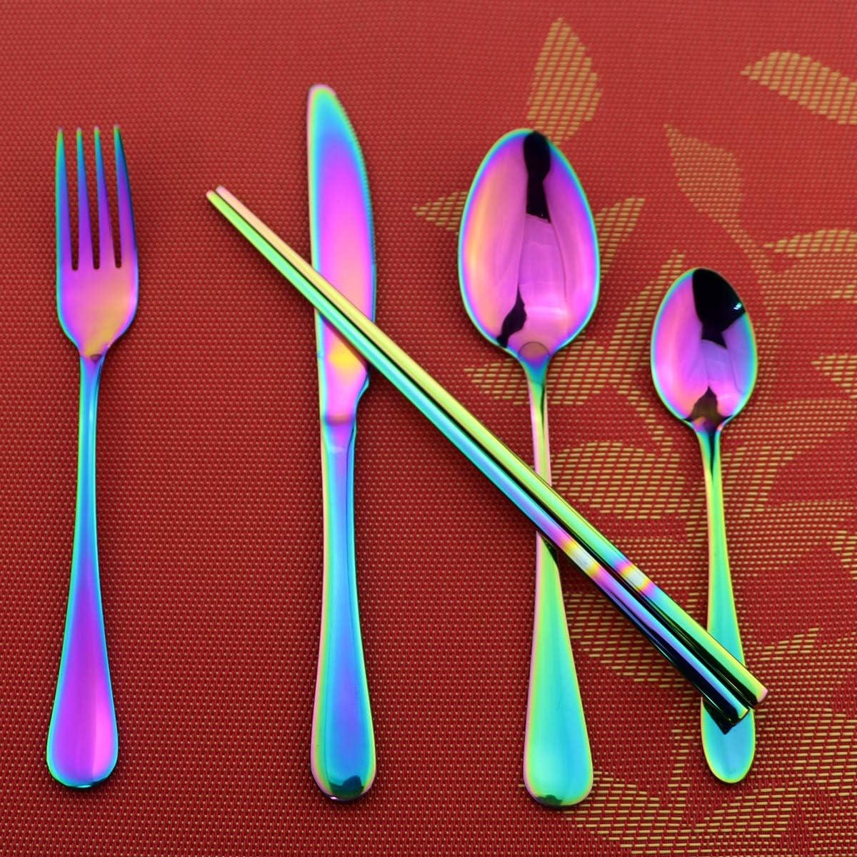 8 Pieces Stainless Steel Mirror Poblished Flatware Set Reusable Cutlery Set Travel Utensils Set with Straws for Camping Office or School Lunch,Dishwasher Safe (Rose Gold)