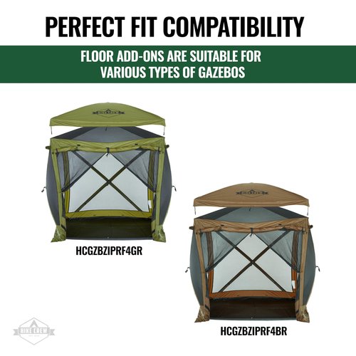 Hike Crew Gazebo Floor | Durable Base Tarp Footprint Compatible with 4-Sided Pop-Up Tent with 200cm 6.5ft Panels | Easily Attachable, Waterproof PU 2000mm Blocks Moisture & Insects
