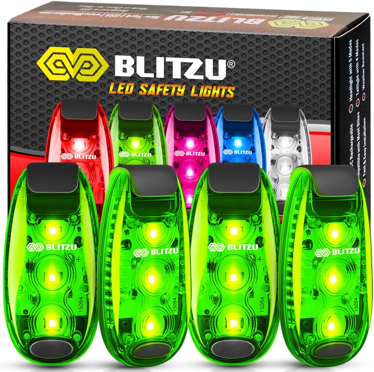 4 Pack LED Safety Light, Clip on Reflective Gear Lights for Walking at Night, Running, Jogging, High Visibility Strobe Light Accessories for Runners, Kids, Hiking, Kayak, Cycling, Camping, Boat