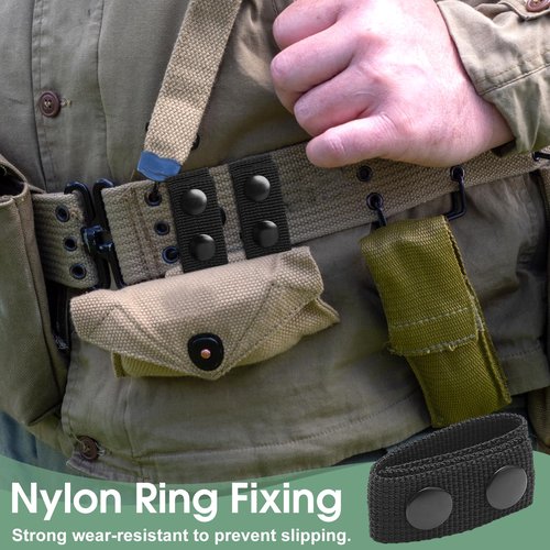 Yenblow 6 Pack Security Duty Belt Keepers, 2 1/4" Wide Nylon Guard Belt Clips Holder with Double Snaps for Retainer Police Equipment Tactical Law Enforcement Gear Accessories (Black)