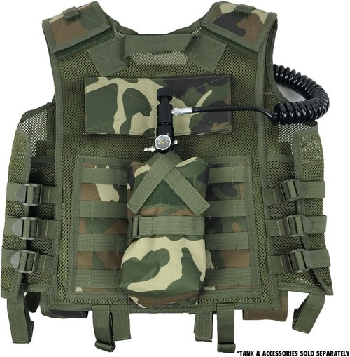 Maddog Tactical Paintball Battle Vest - Woodland Camo