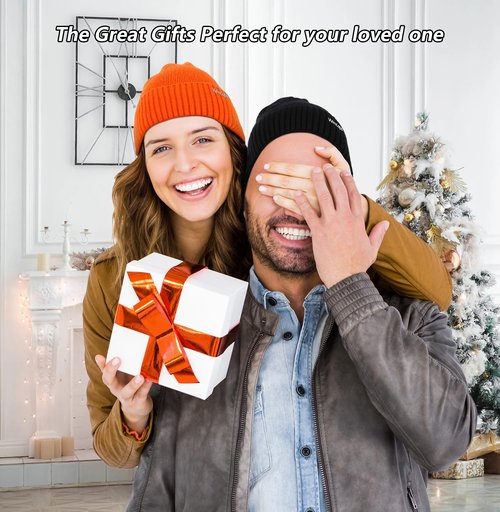 Wmcaps Beanie Kintted Hats for Men Women, Soft Warm Unique Material Winter Stocking Skull Cap with Reflective Logo (Black)