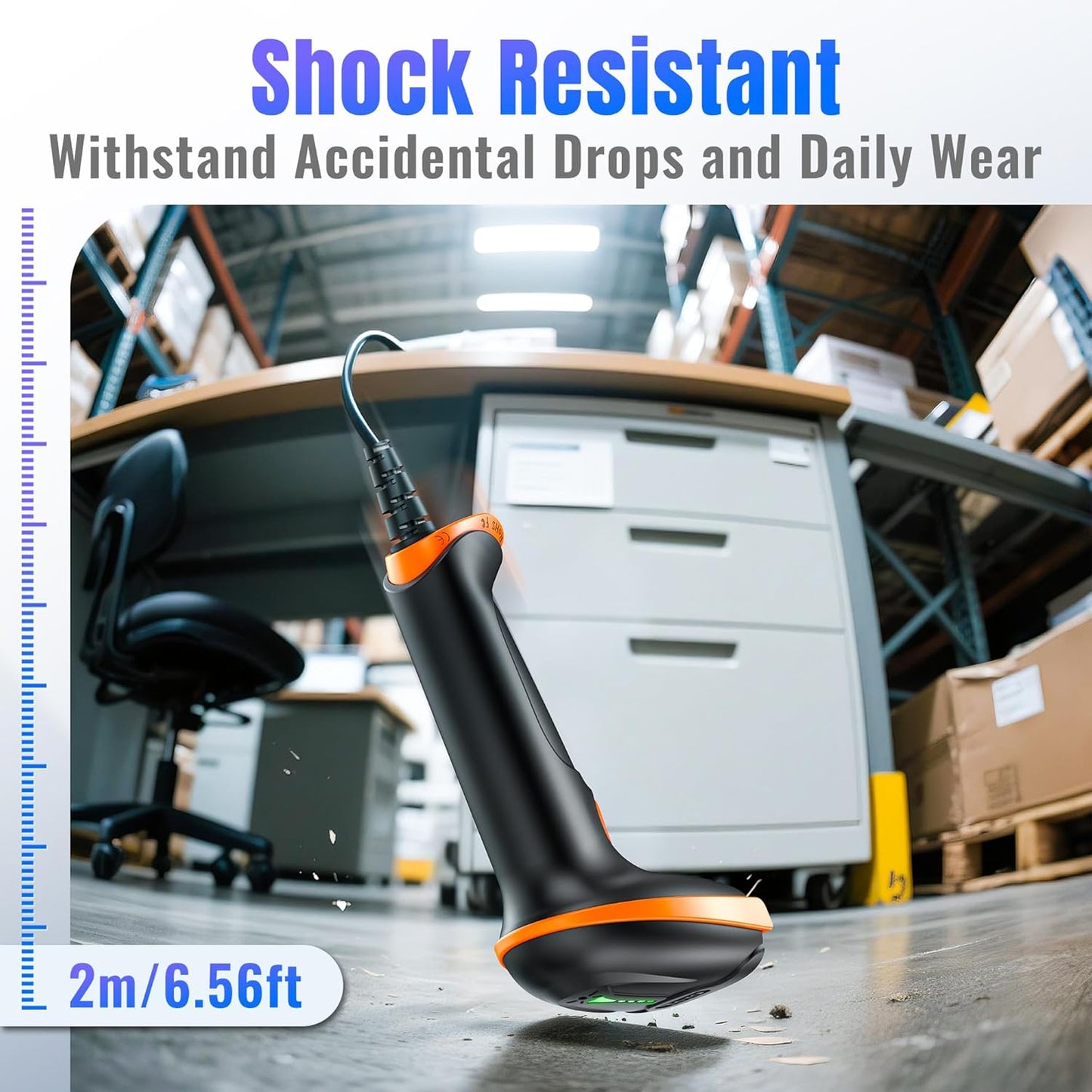 Tera Upgraded USB 1D 2D QR Barcode Scanner Wired, Officially Certified Dustproof Shockproof Waterproof IP65 Ergonomic Handle Fast and Precise Scan for Windows Linux Plug and Play Model D5100Y