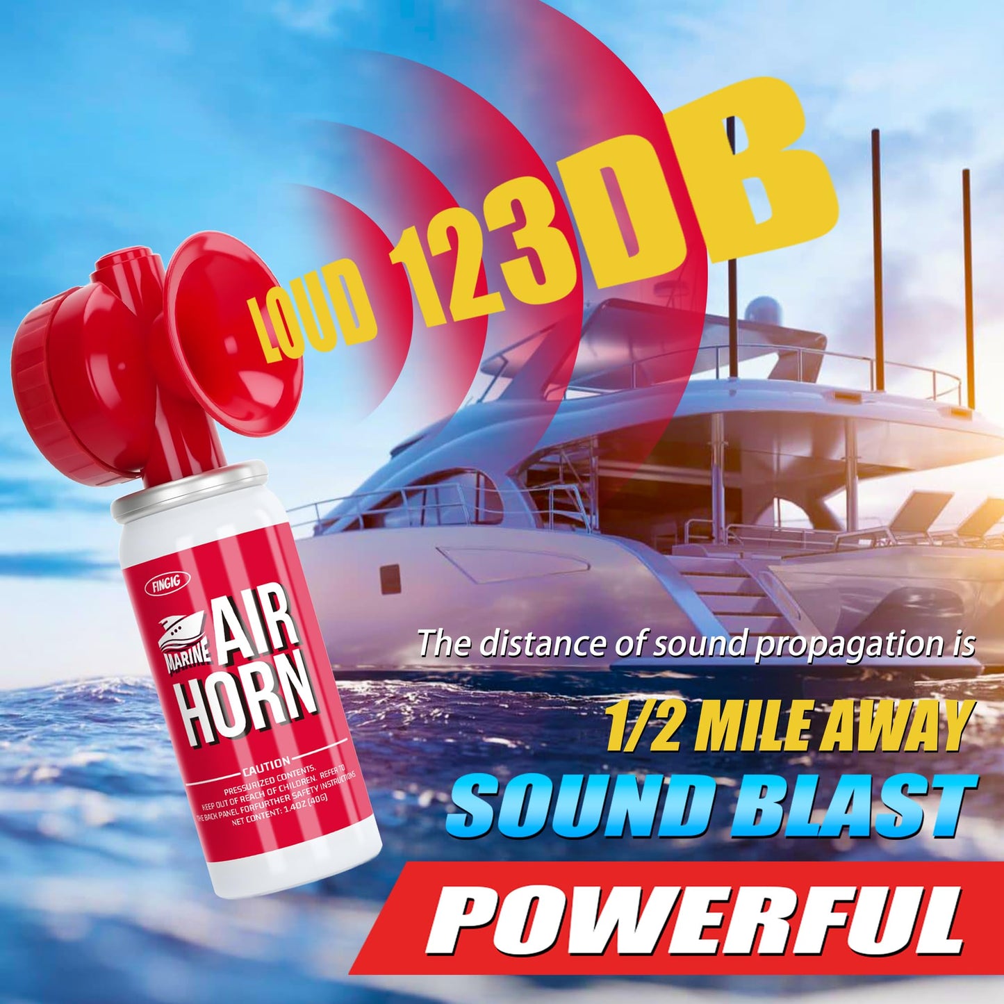 Air Horn 1.4oz 2pcs, Loud Mini Safety Boat Air Horn Can, Sports Event Starting Horn, Mini Small Compressed Blow Fog Bear Air, Celebrate Victory（2,Red）