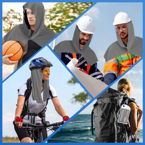CSITE Cooling Hoodie Towels, Instant Cooling Towels for Neck and Face, UPF 50 Sun Protection, Ice Towel for Hot Weather, Head Towel for Sports, Camping, Cycling & More Activities