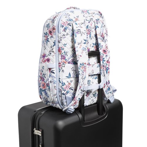 Vera Bradley Cotton Large Travel Backpack Travel Bag, Magnifique Floral, One Size