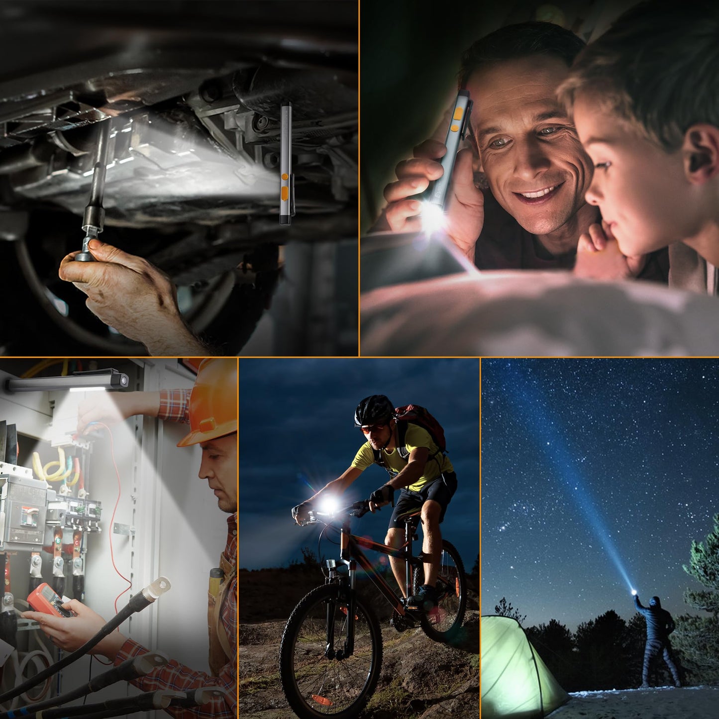 EverBrite Pen Flashlight, Rechargeable LED Pen Light, COB Light with White and Red Modes, Memory Function, USB C Cable, 6 Modes Pocket Light with Clip and Magnet, Waterproof, for Camping, Emergency