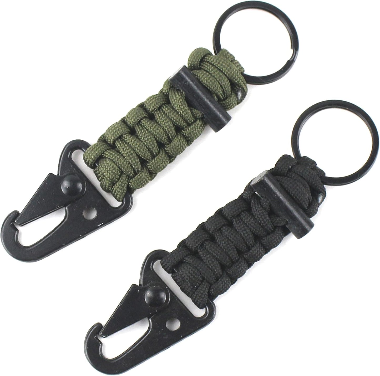 Paracord Keychain Carabiner 2PCS Pack Survival Paracord Lanyard with Fire Starter