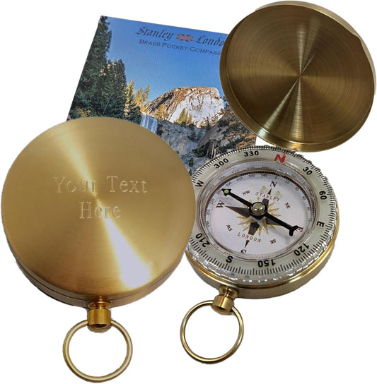 Glow in The Dark Brass Pocket Compass – Waterproof Navigation Tool for Camping, Hiking, Backpacking, Orienteering, Hunting, Survival Gear, Outdoor Safety & Adventure Gift