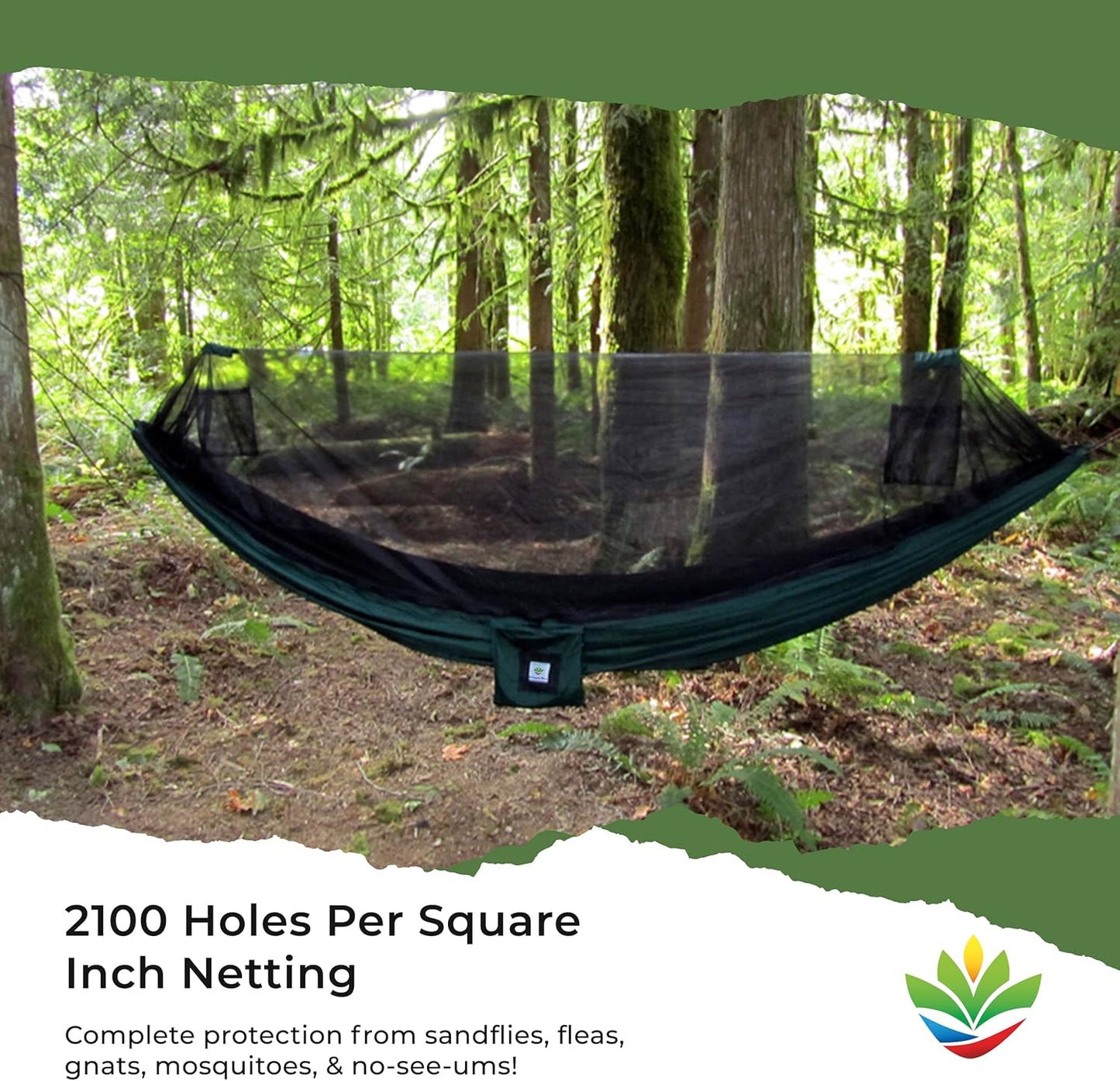 Hammock with Mosquito Net - Fully Reversible Bug Free Hammock Tent, Extra Large Sleeping Space, Bug Proof Netting & Suspension - Change The Way You Camp with Hammock Bliss Quality - No-See-Um No More