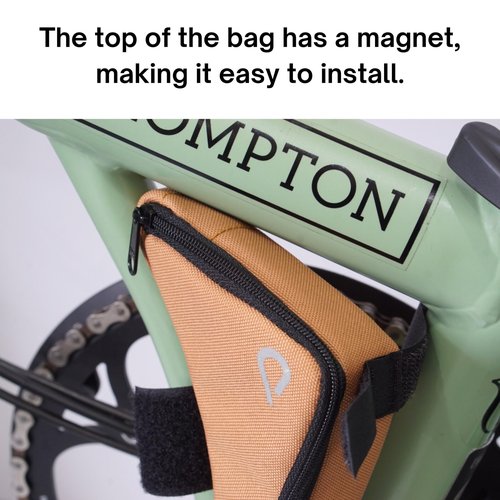 Vincita Boomerang Bag - Frame Bag for Brompton Bike - Bicycle Accessories (Black)
