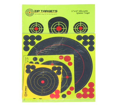 Zip Range Full Kit with 50 Pack Assortment of Paper Shooting Targets