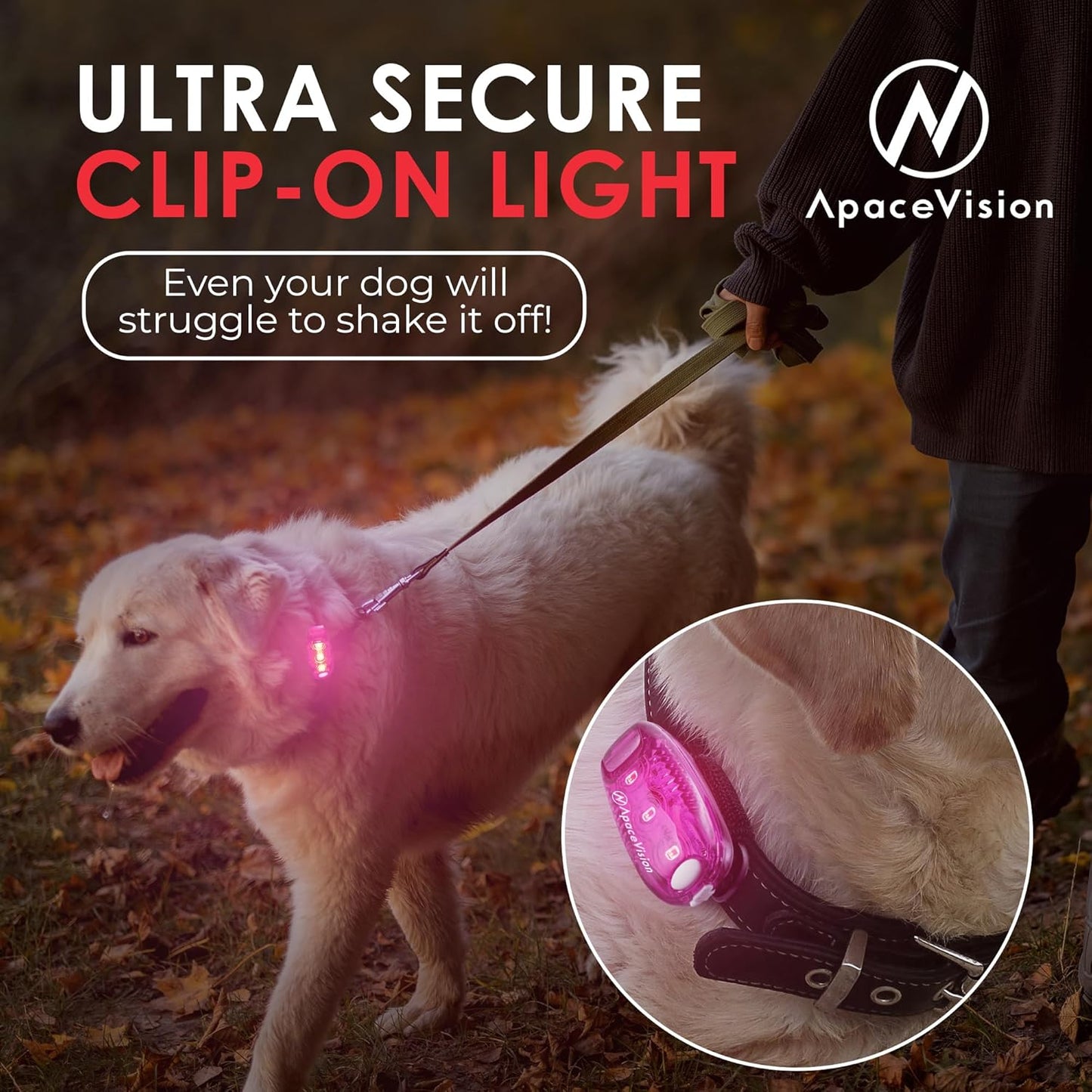 EverLightFX USB Rechargeable LED Safety Light (2 Pack) by Apace - Super Bright Bike Tail Light Works Brilliantly as Running Light for Joggers, Pets, Bicycle Strobe or Rear Clip On Lights