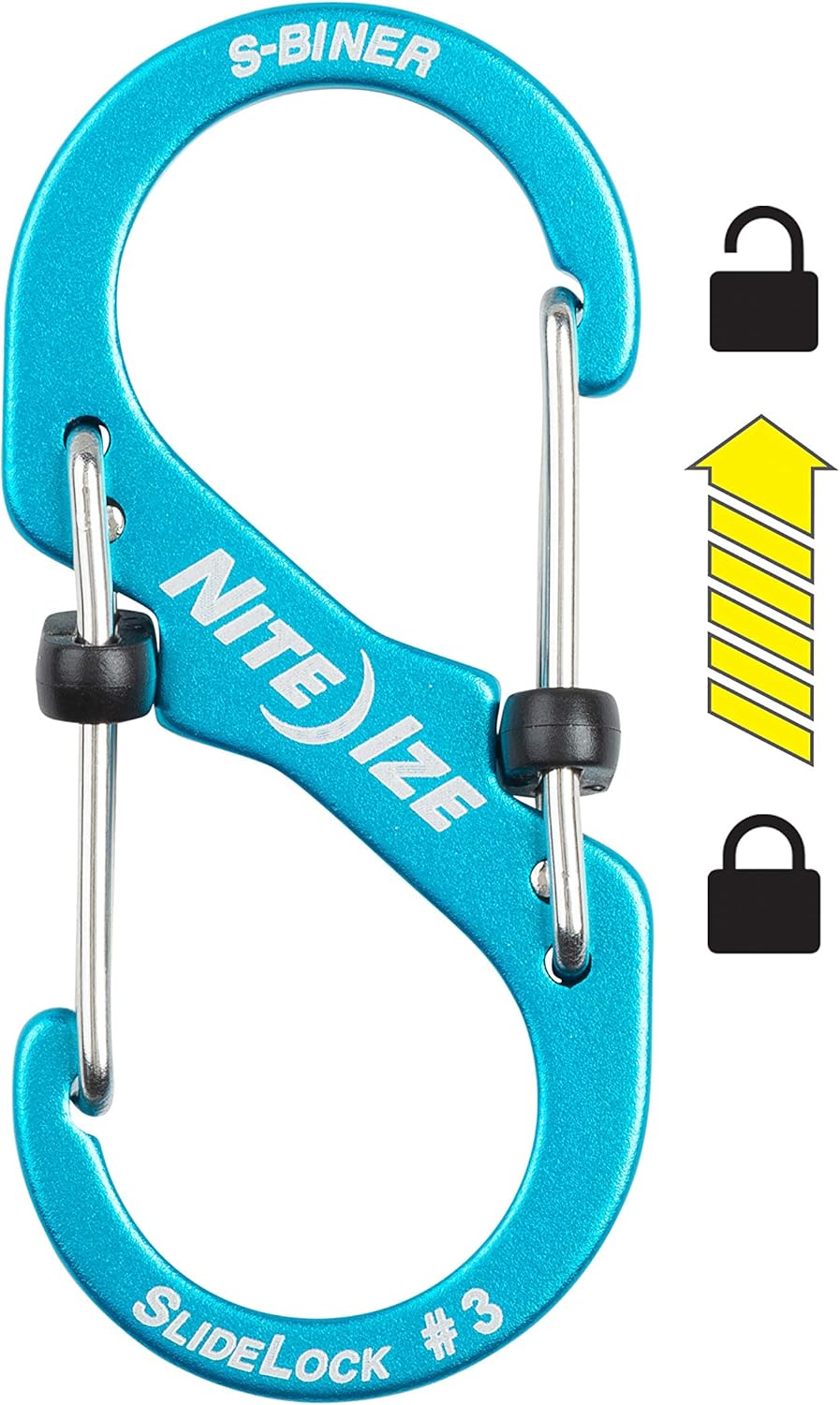 NITE IZE LSBA3-03-R6 Dual Carabiner, #3, Blue
