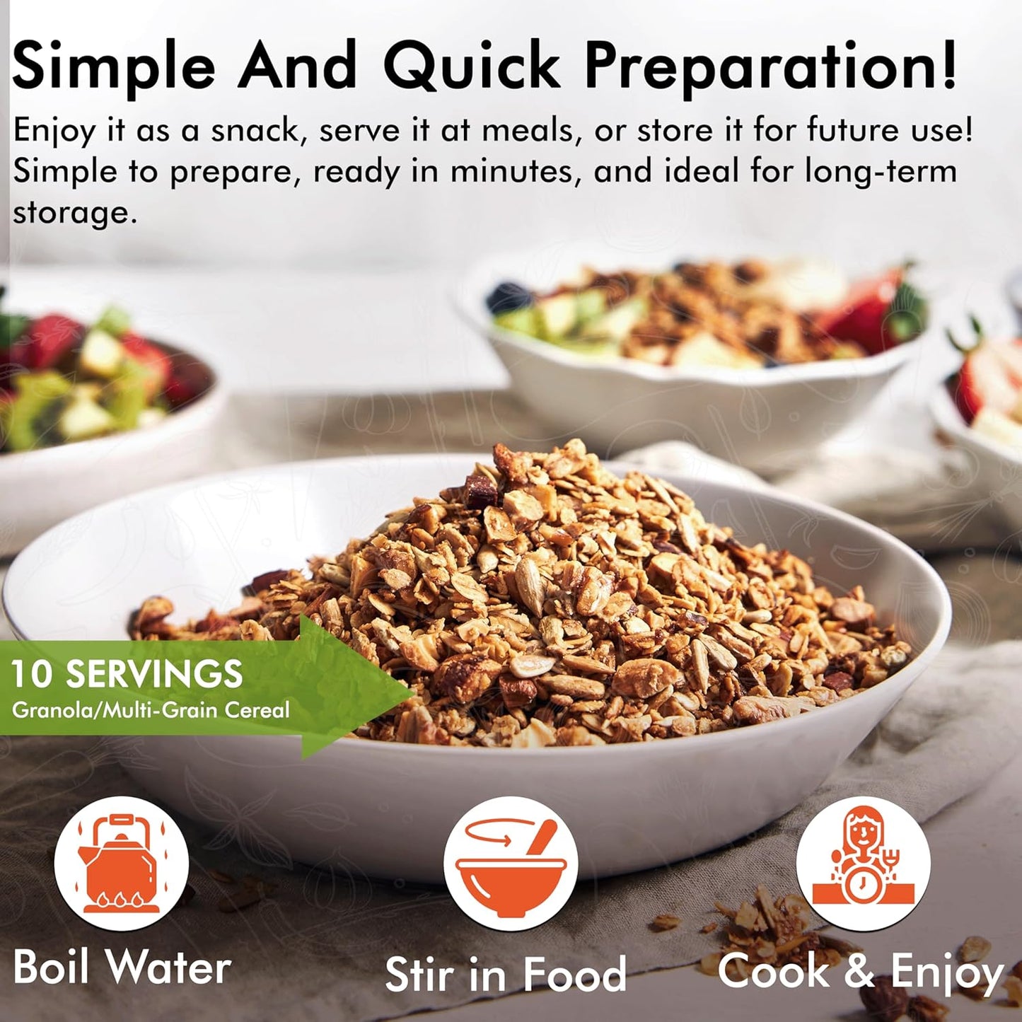 NuManna Grab-n-Go Bucket– 80 Servings Freeze-Dried Premade Meals | 25+ Year Shelf Life | Non-Perishable, Ready-to-Eat Breakfast & Dinner, Everyday Meals & Pantry Essentials | Emergency, Camping & Survival Food Kit | Made in USA