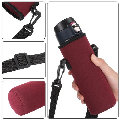 Zhehao 16 Pcs Neoprene Water Bottle Sleeve with Shoulder Strap Water Bottle Holder 32 oz Water Bottle Carrier Insulated Water Bottle Pouch Adjustable Water Bottle Sling Bag for Boys Girls (Multicolor)