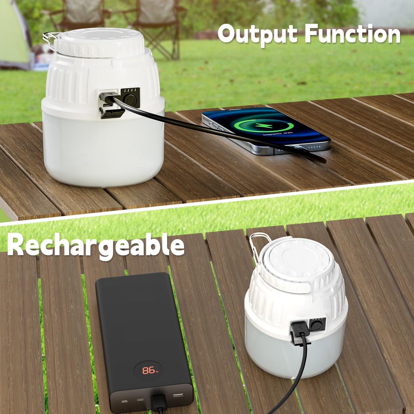 AROPEEN Camping Lantern Rechargeable, High Lumens Lantern Flashlight IP64 Waterproof & Dustproof Battery Powered Lantern, Camp Lights for Hiking Fishing Night Market Stalls Hurricanes Emergency