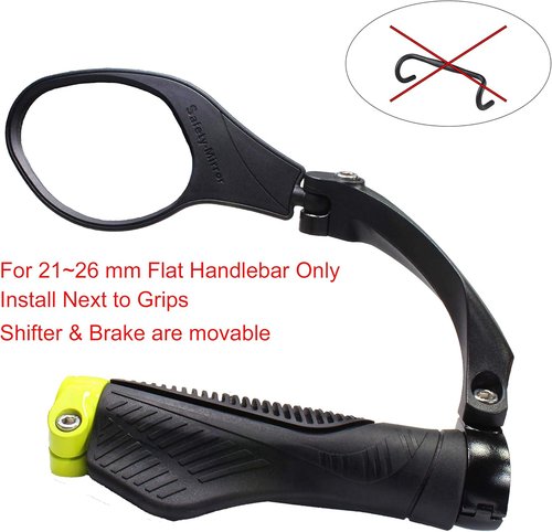 Hafny Handlebar Bike Mirror, Stainless Steel Lens, Bicycle Rearview Safety Reflector, E-bike Cycling Mirror, HF-MR081