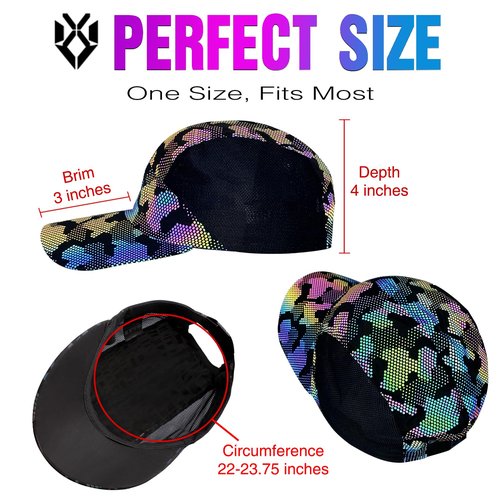 Xaanlvy Cool Sun Cap Outdoor Sport Hat Reflctive Breathable Quick Drying Unstructured Running Climbing for Men Women Black
