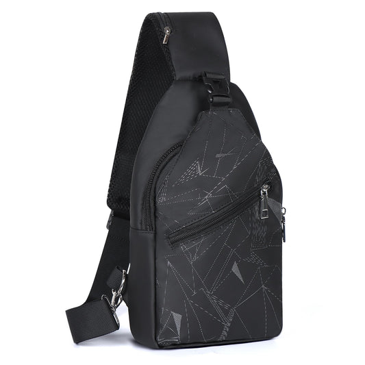 Geestock Sling Bag Backpack for Men & Women, Crossbody Backpack Shoulder Bag Waterproof Chest Bag for Daypack Travel Hiking (Black)