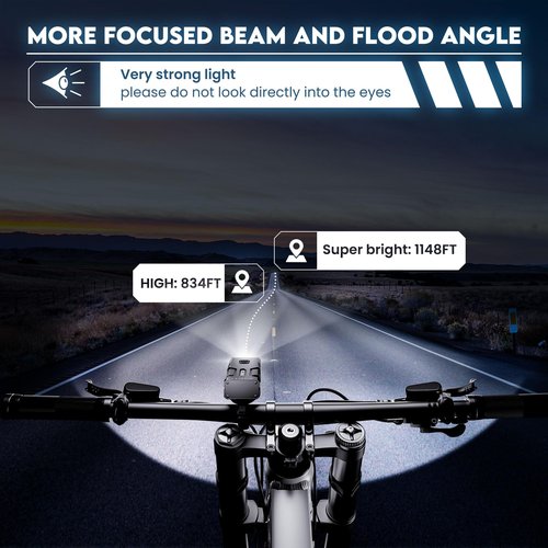 BCOIIUE Bike Lights for Night Riding, Super Lumen Continuous Output 360 Rotatable Quick Release Compatible with Garmin Bicycle Headlight, Runtime 23+ Hours, USB Rechargeable Waterproof